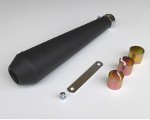 Silencieux échappement Café Racer Universel - Cone Noir, 440 Mm - Pour BMW R65/45 Et Autres Customisations