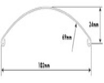 GARDE BOUE AVANT EN INOX 19"  Largeur 102 mm