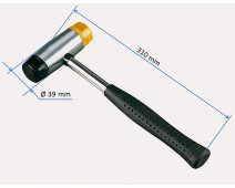MAILLET EN ACIER AVEC EMBOUTS PLASTIQUES GRAND MODELE