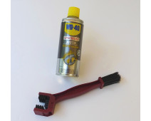 KIT D'ENTRETIEN CHAINE WD 40  ( CIRE + BROSSE )