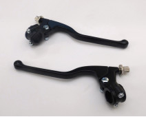 PAIRE DE LEVIERS ET COCOTTES DE FREIN ET D'EMBRAYAGE EN ALUMINIUM NOIR
