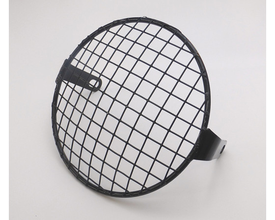 GRILLE DE PHARE SCRAMBLER EN ACIER NOIR Ø 158 mm
