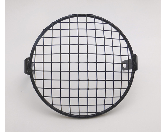 GRILLE DE PHARE SCRAMBLER EN ACIER NOIR Ø 158 mm