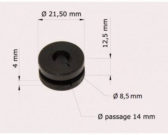 Silent-bloc support Vape CDI M6 mm Ø 20 mm (épaisseur): 15mm, filetage  intérieur / vis