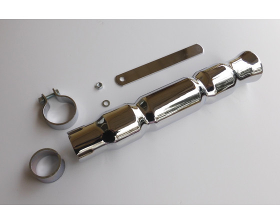 Echappement et Silencieux Ref. 10/65-943 Echappement Silencieux Universel  Chrome moto Café Racer Bobbers